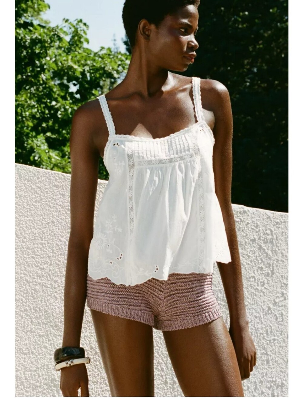 Zara Floral Embroidered Tank, S